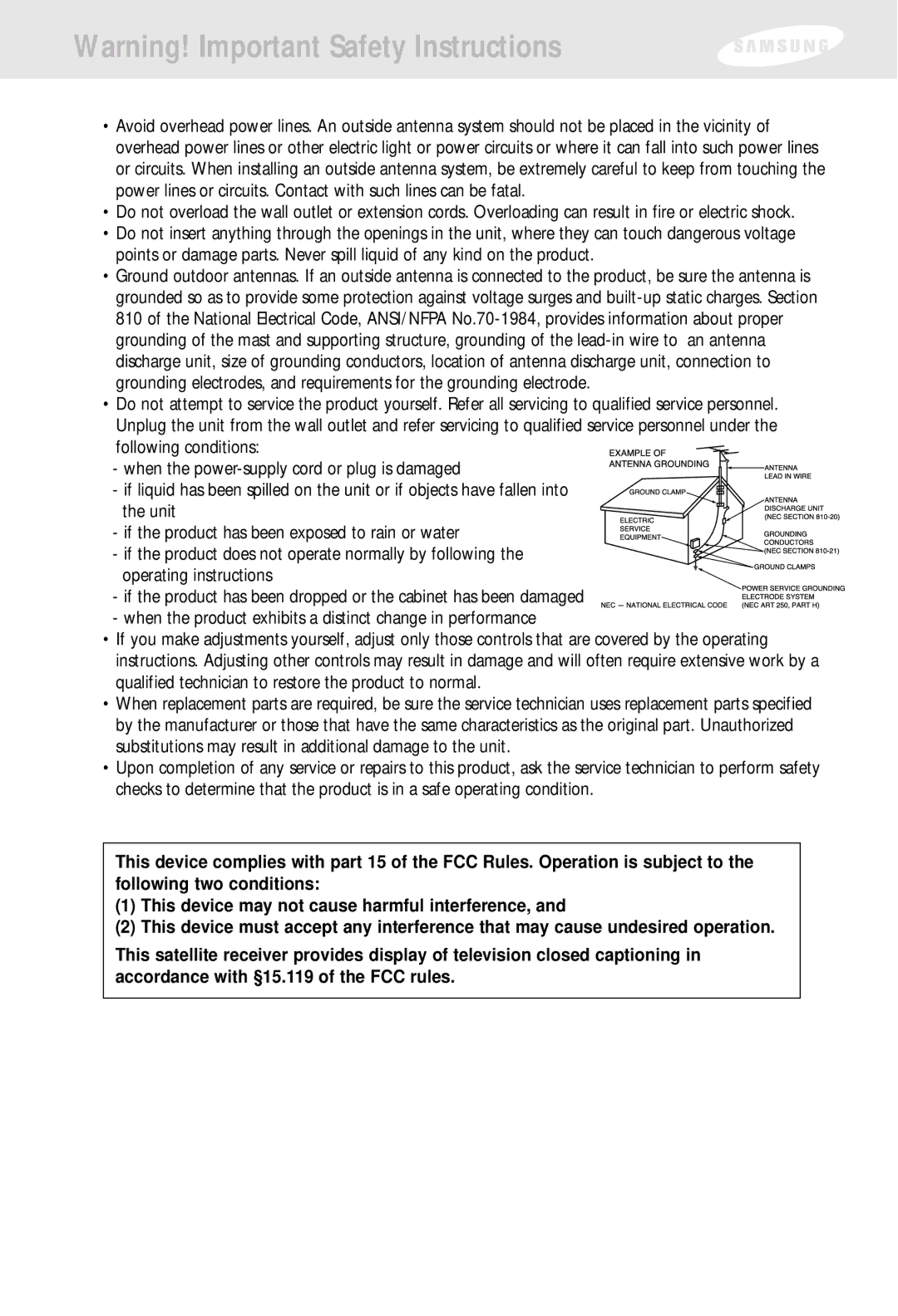 Samsung SIR-S310W, SIR-S300W owner manual 