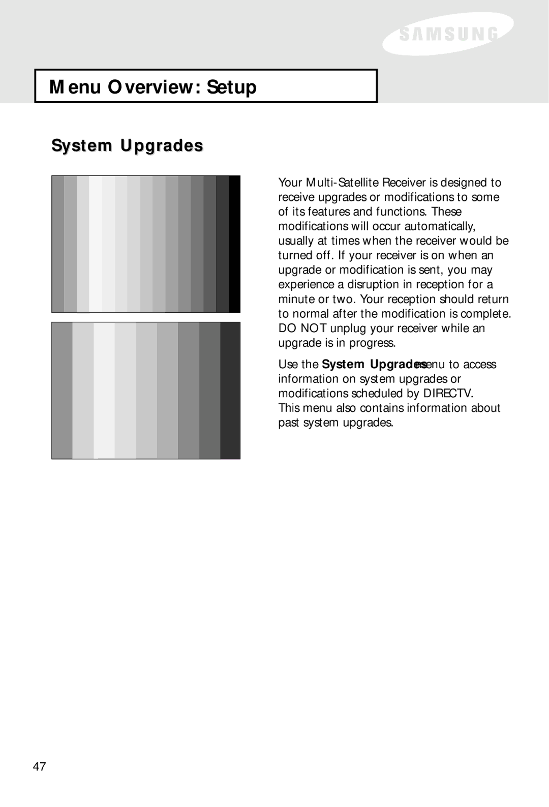 Samsung SIR-S60W owner manual System Upgrades 