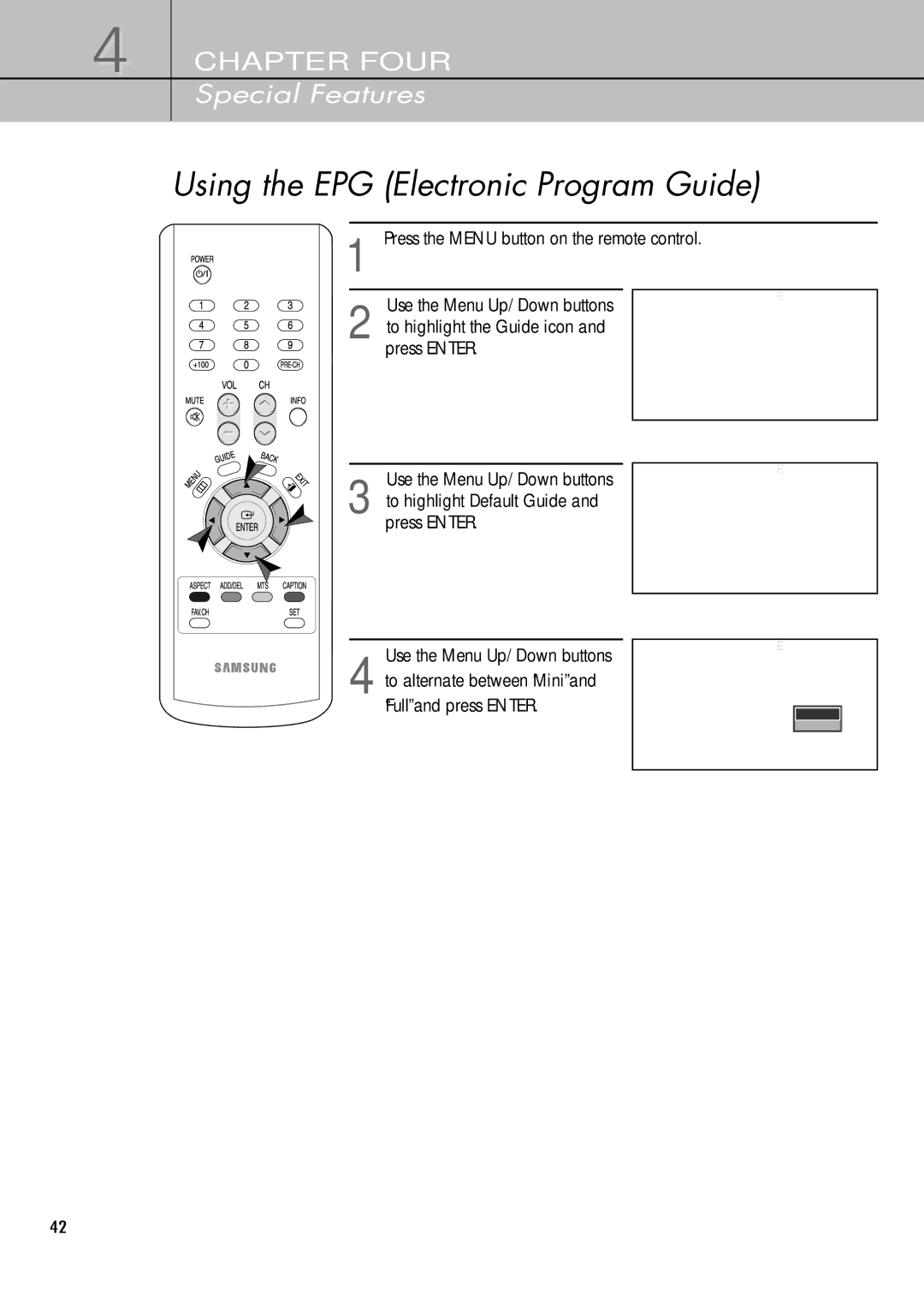 Samsung SIR-T451 manual Using the EPG Electronic Program Guide 