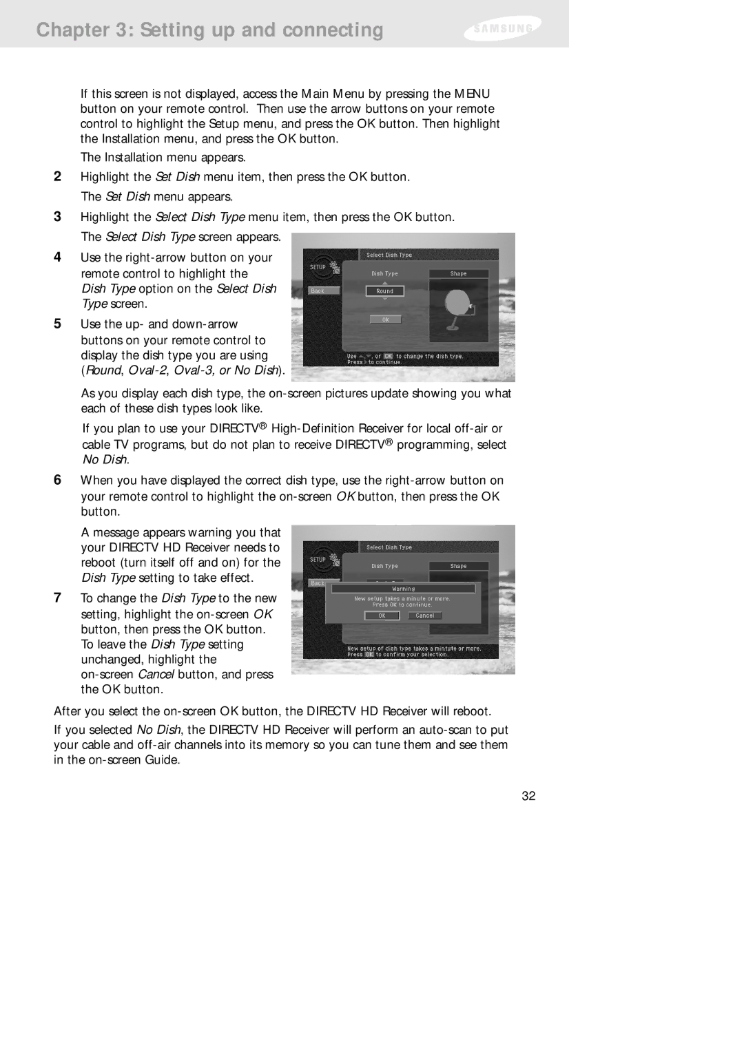 Samsung SIR-TS160 owner manual Setting up and connecting 