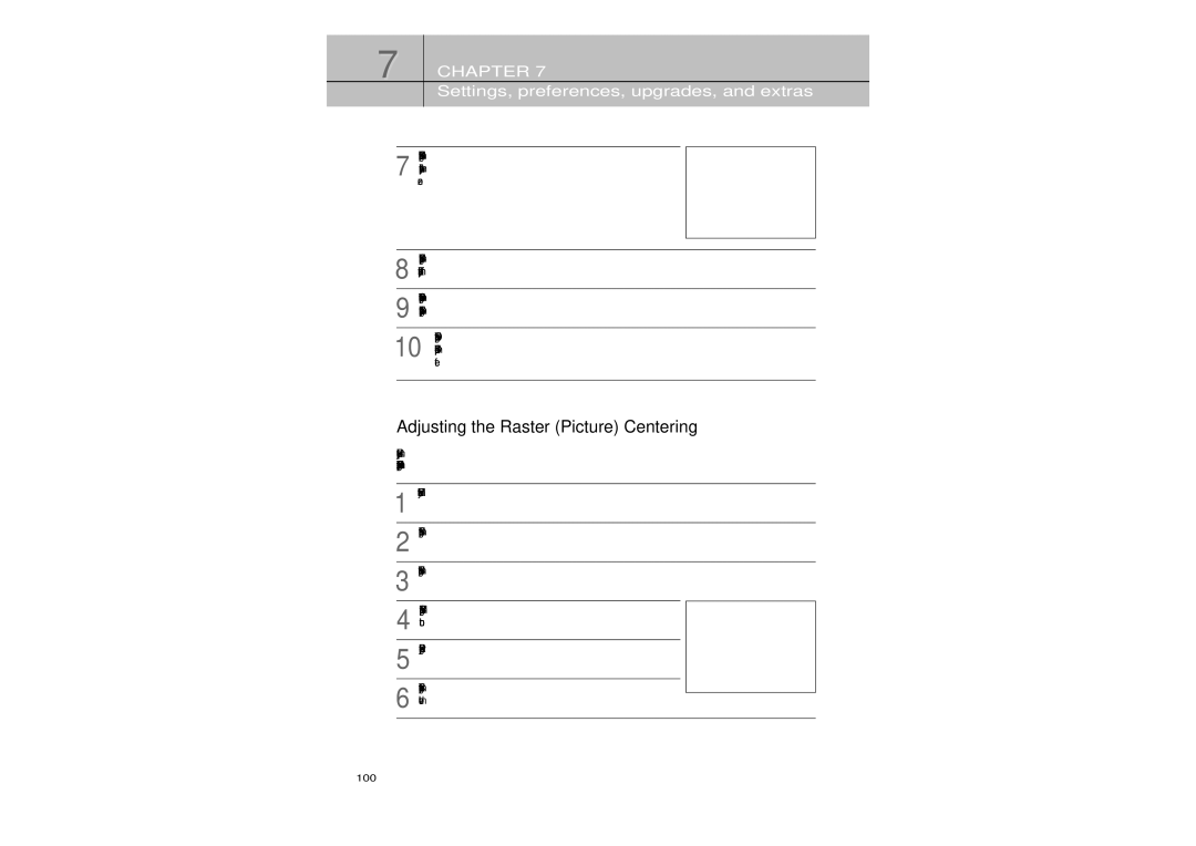 Samsung SIR-TS360 owner manual Adjusting the Raster Picture Centering, Effect 