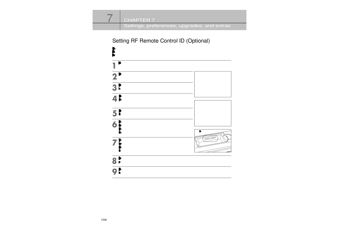 Samsung SIR-TS360 Setting RF Remote Control ID Optional, Select button Control ID menu as shown in the below figure 