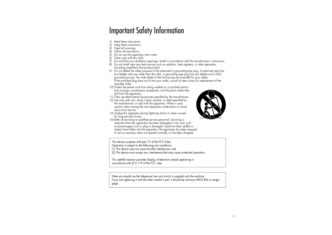 Samsung SIR-TS360 owner manual Important Safety Information 