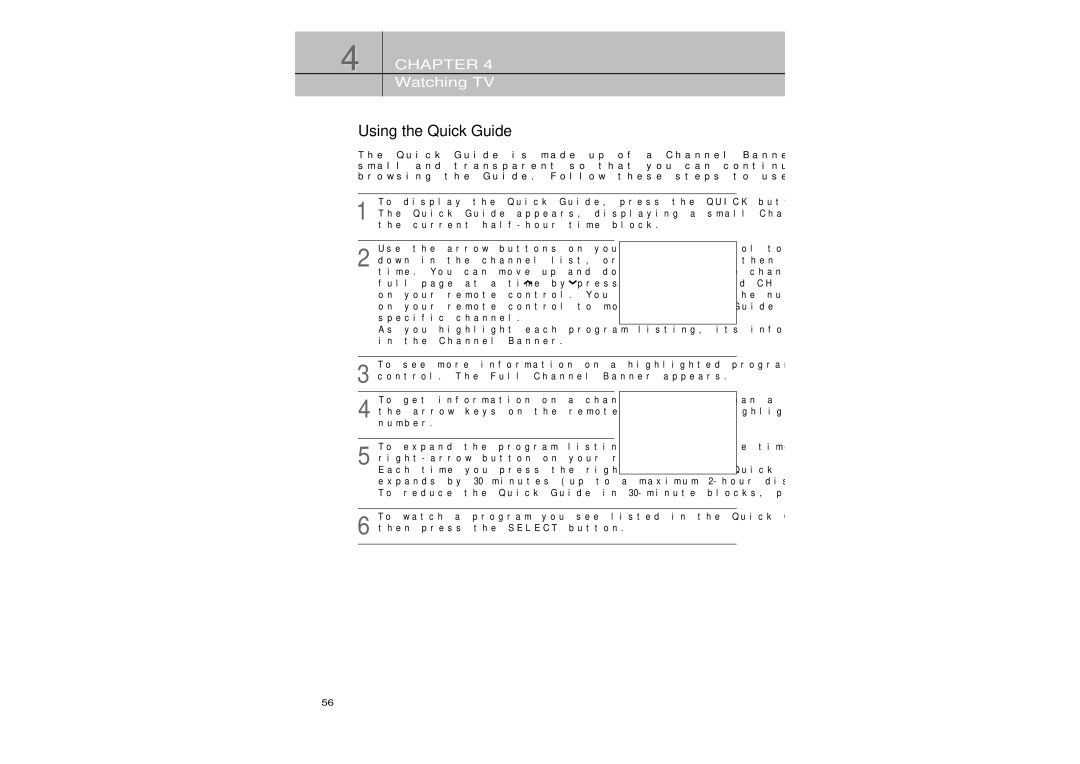 Samsung SIR-TS360 owner manual Using the Quick Guide 