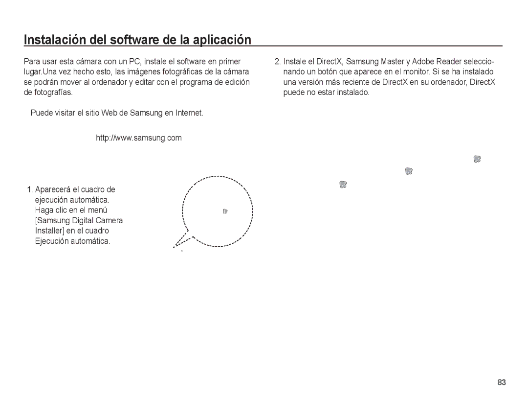 Samsung SL201 manual Instalación del software de la aplicación 