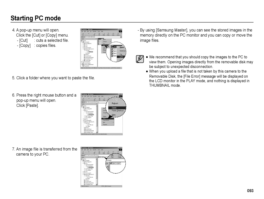 Samsung SL202 user manual Cut 