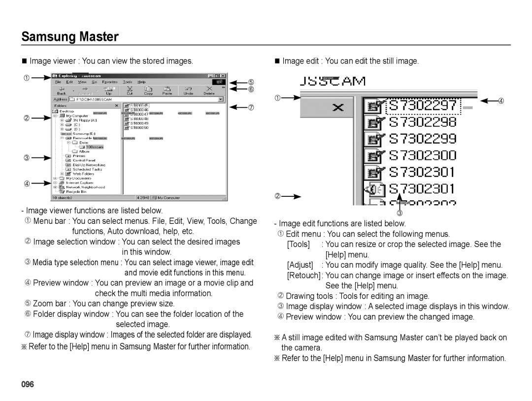 Samsung SL202 user manual This window, Help menu, Adjust 