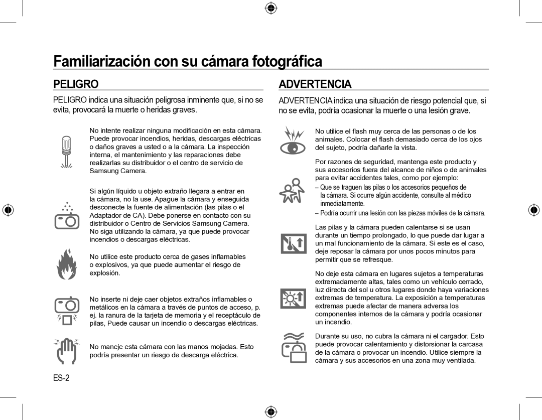 Samsung SL310W manual Peligro, ES-2 