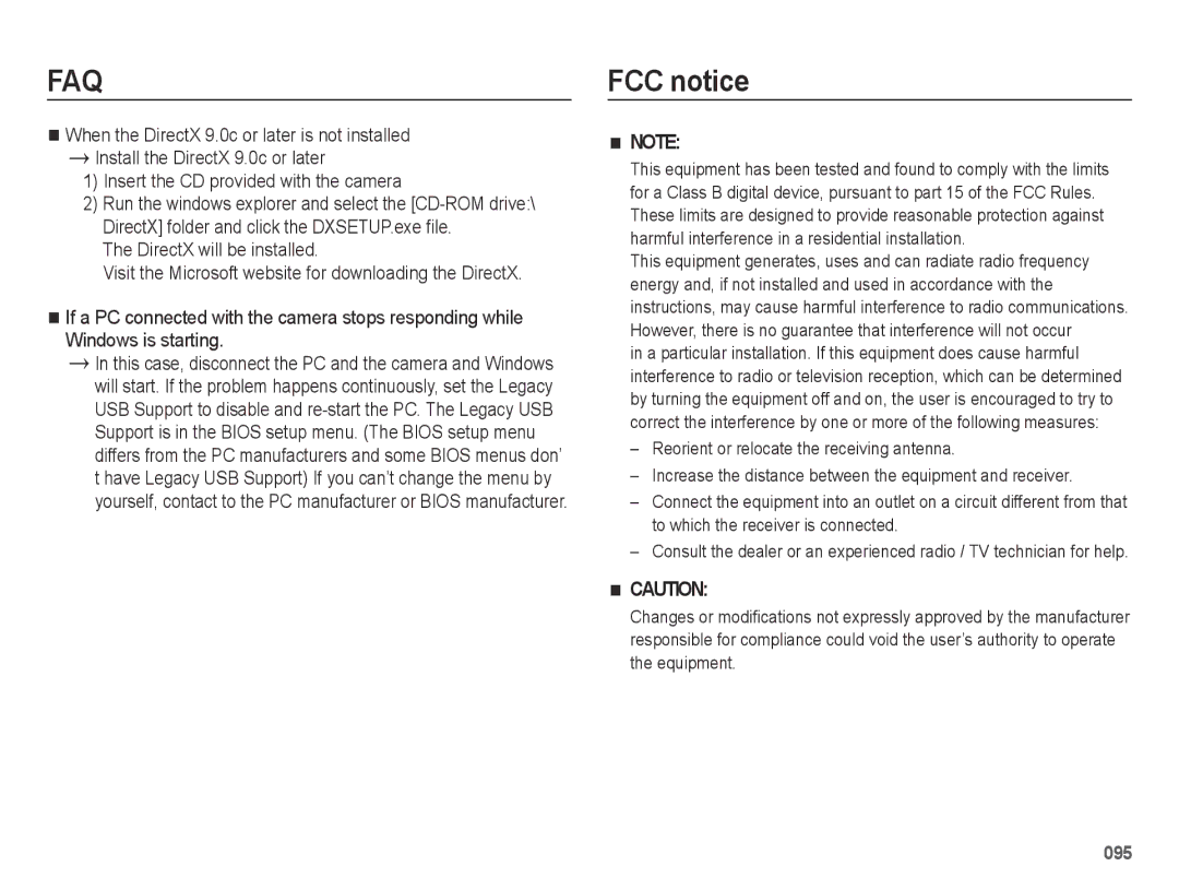 Samsung SL50B user manual FCC notice 