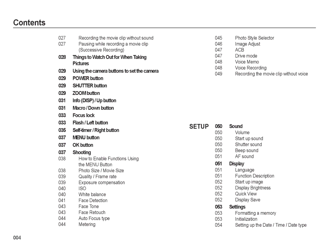 Samsung SL600 user manual Volume Start up sound Shutter sound Beep sound AF sound 