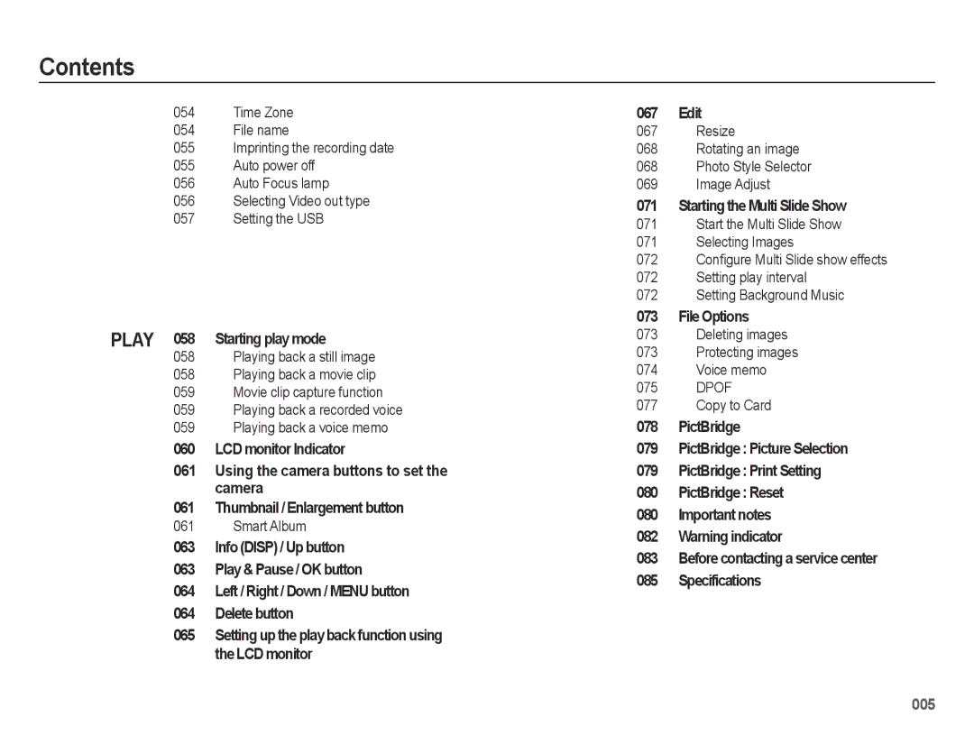 Samsung SL600 user manual Smart Album, Resize Rotating an image Photo Style Selector Image Adjust 