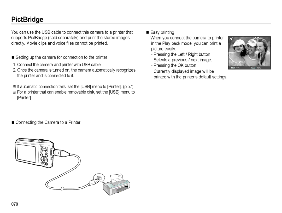 Samsung SL600 user manual PictBridge 