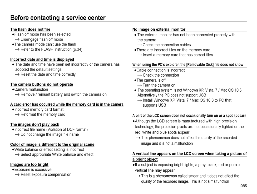 Samsung SL605 Reformat the memory card, Select appropriate White balance and effect, Reset exposure compensation 