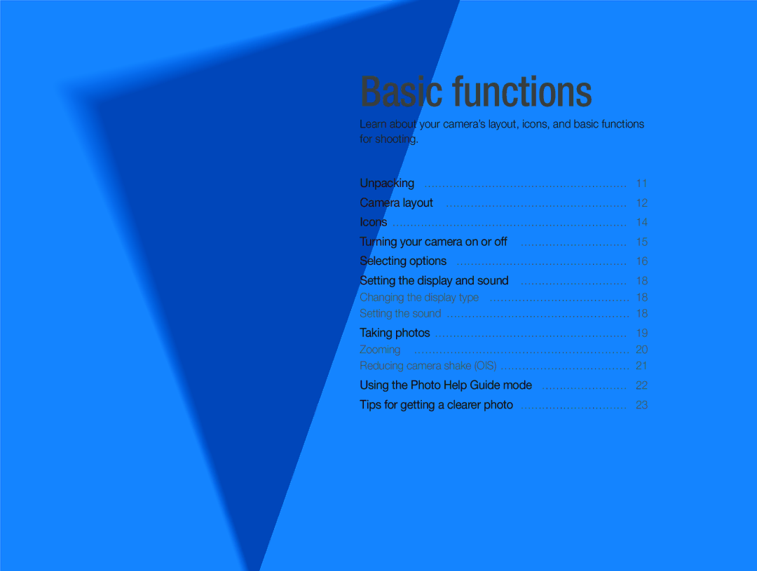 Samsung SL720 user manual Basic functions 