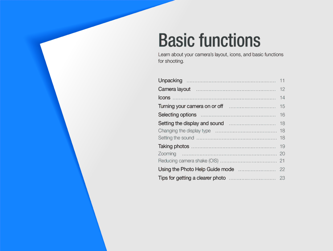 Samsung SL820 user manual Basic functions 