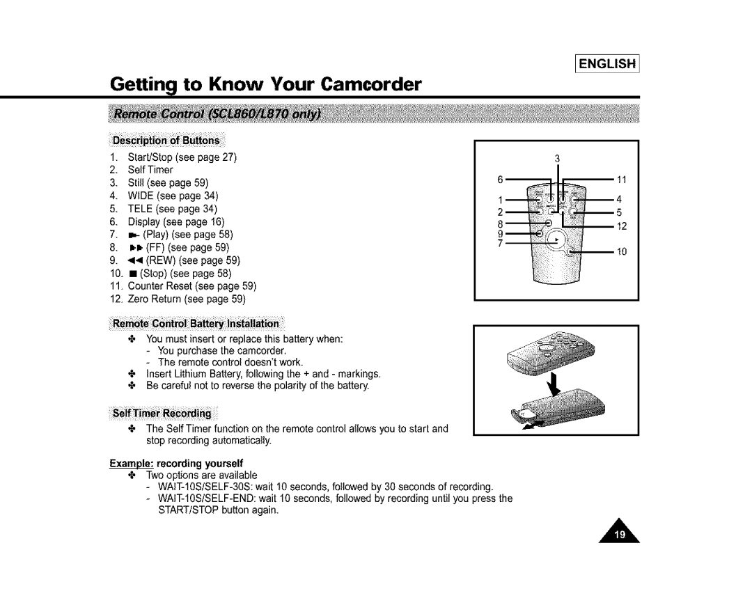 Samsung SL860, SL870, SC-L810 manual Recordingyourself 