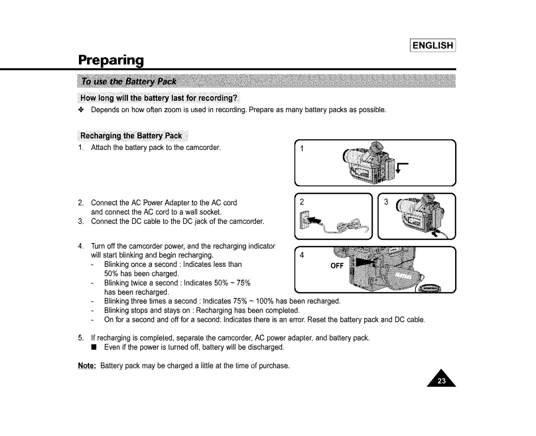 Samsung SC-L810, SL870, SL860 manual Preparing 