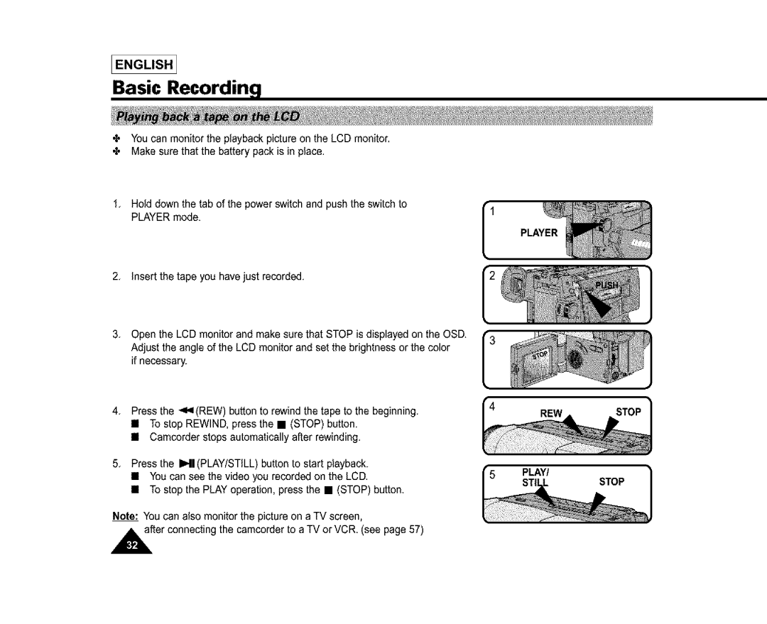 Samsung SC-L810, SL870, SL860 manual Insert the tape you have just recorded 