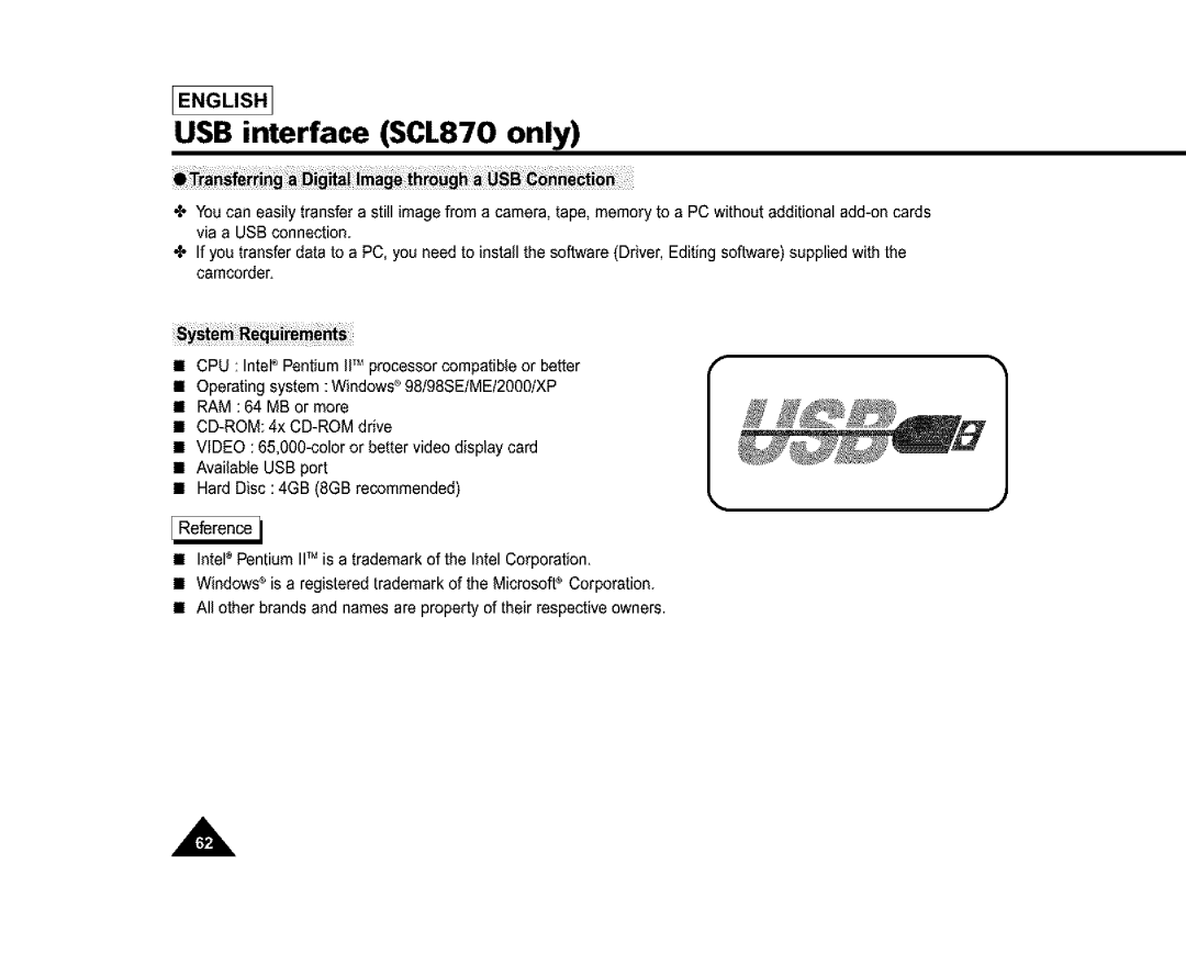 Samsung SC-L810, SL870, SL860 manual USB interface SCL870 only 