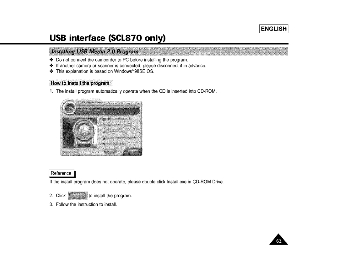 Samsung SL870, SL860, SC-L810 manual Followthe instructionto install 