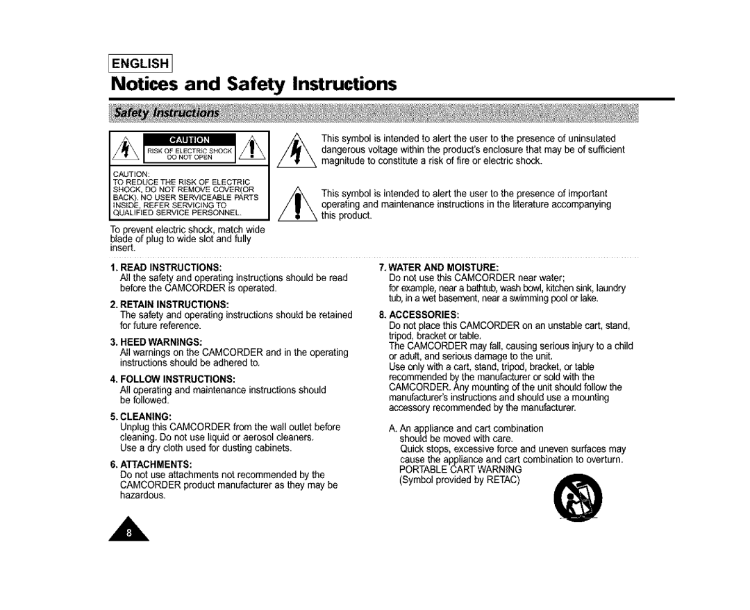 Samsung SC-L810, SL870, SL860 manual Heed Warnings 