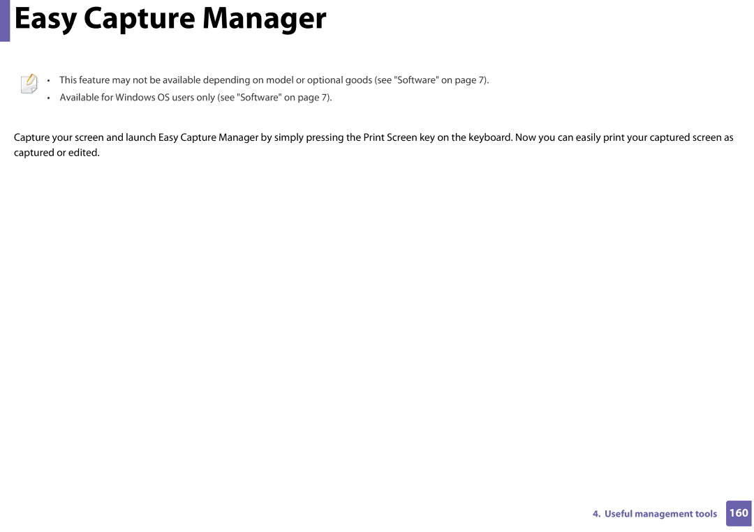 Samsung SLC410WXAC, SLC410WXAA manual Easy Capture Manager 