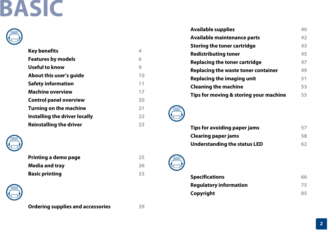 Samsung SLC410WXAC, SLC410WXAA manual Basic 