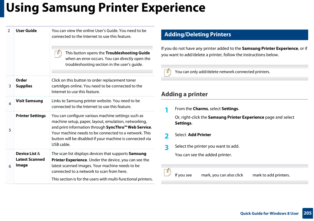 Samsung SLC410WXAA, SLC410WXAC manual Adding a printer, Adding/Deleting Printers, Select Add Printer 