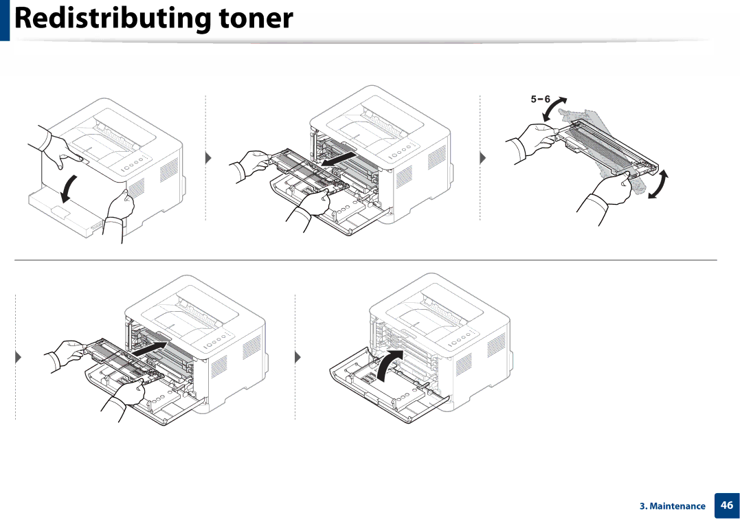 Samsung SLC410WXAC, SLC410WXAA manual Redistributing toner 