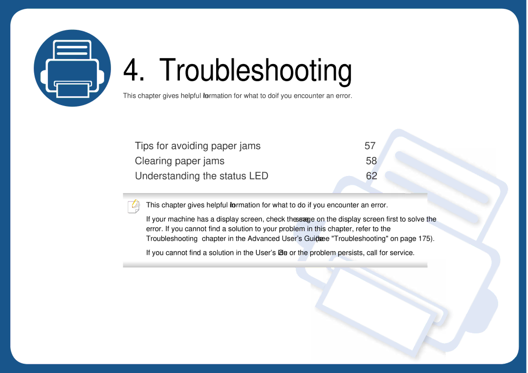 Samsung SLC410WXAC, SLC410WXAA manual Troubleshooting 