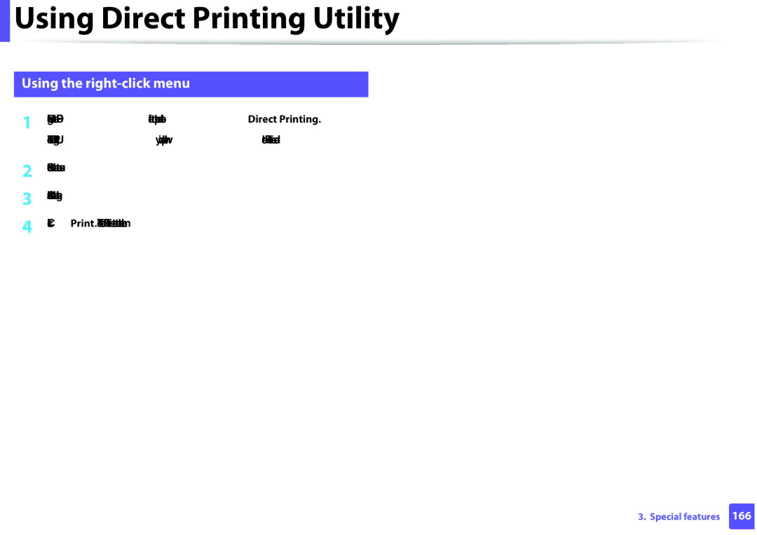 Samsung SLM2825DWXAA manual Using the right-click menu, Select the machine to use Customize the machine settings 