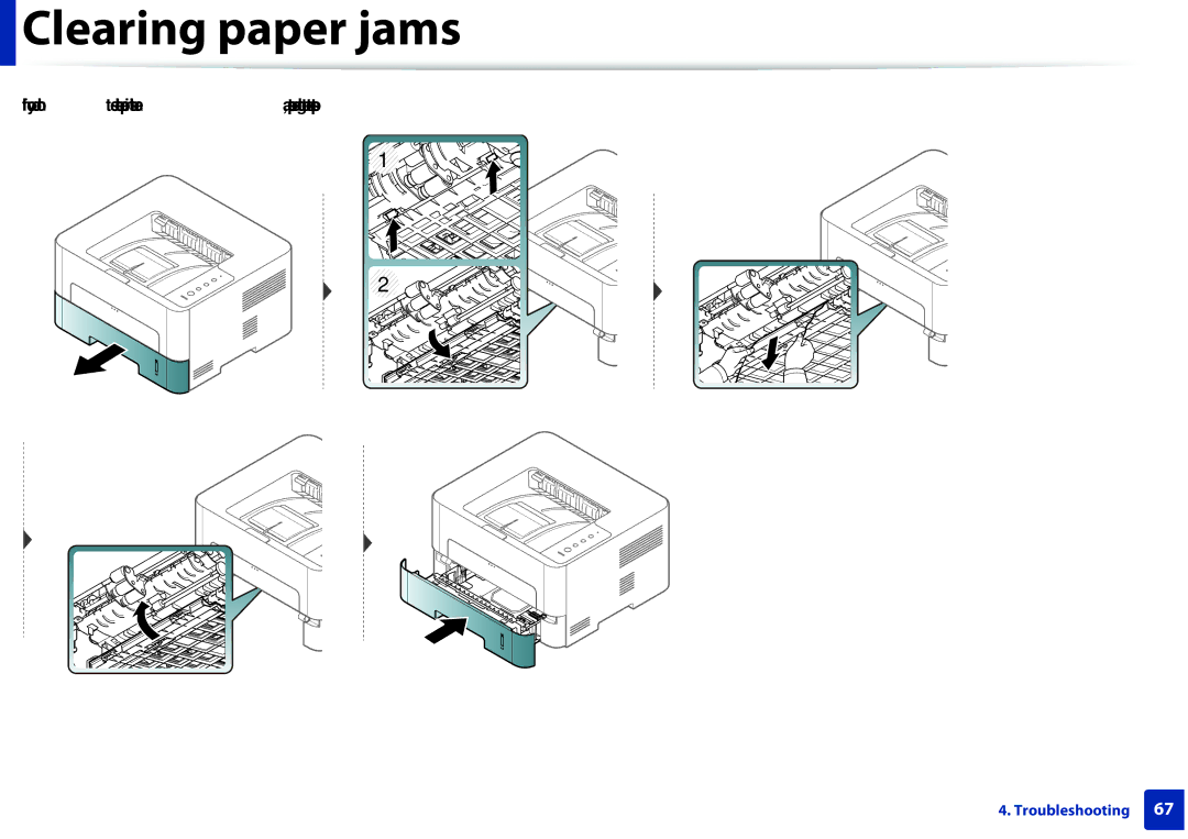 Samsung SLM2825DWXAA manual Clearing paper jams 