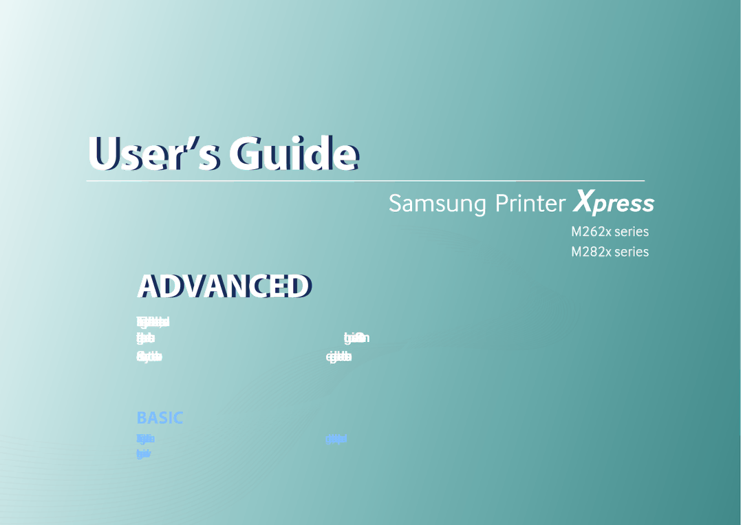 Samsung SLM2825DWXAA manual Advanced 