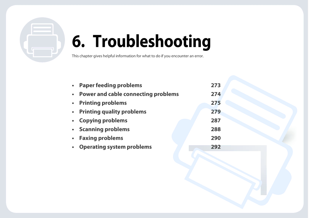 Samsung SLM2875FDXAA manual Troubleshooting 