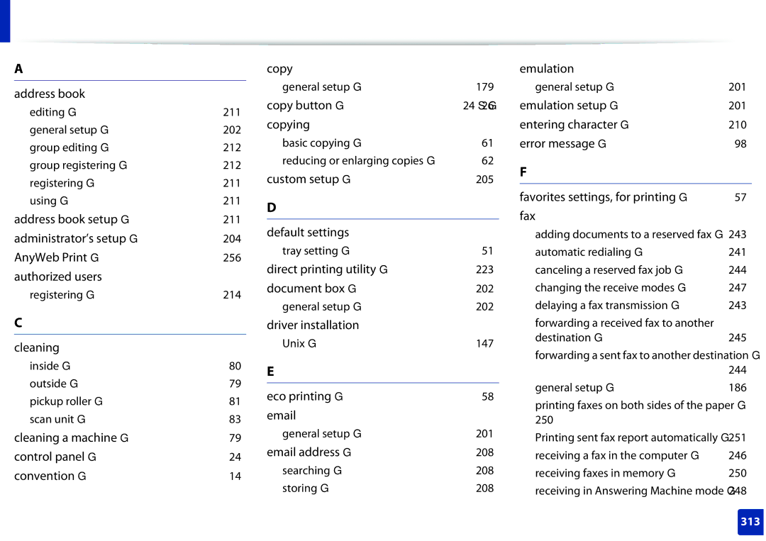 Samsung SLM2875FDXAA manual Address book 