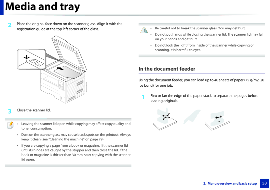 Samsung SLM2875FDXAA manual Document feeder 