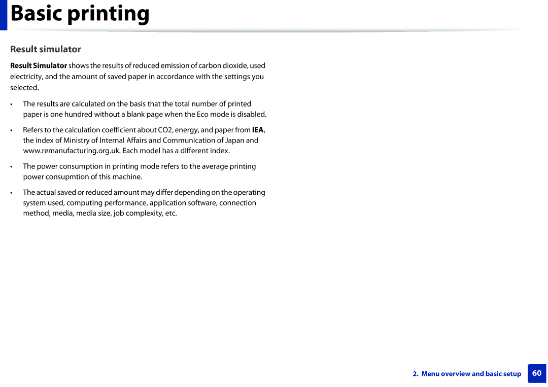 Samsung SLM2875FDXAA manual Result simulator 