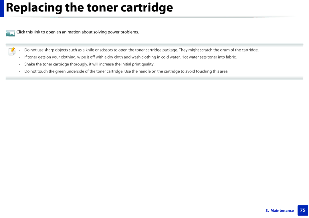 Samsung SLM2875FDXAA manual Replacing the toner cartridge 