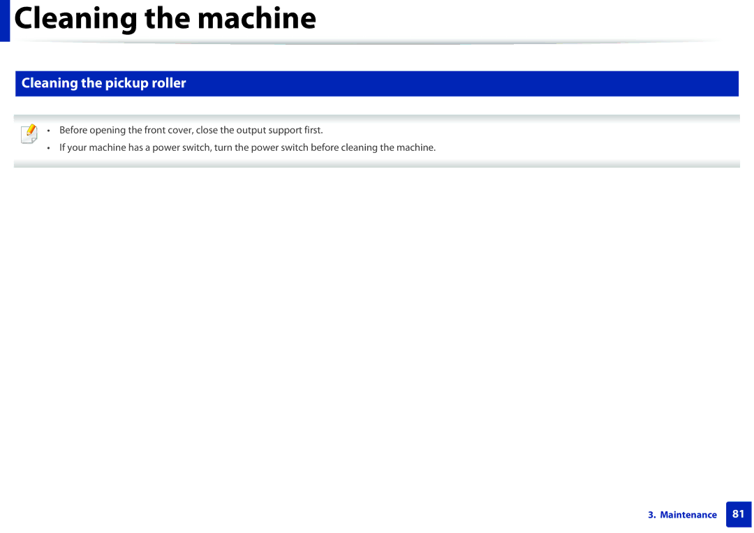 Samsung SLM2875FDXAA manual Cleaning the pickup roller 