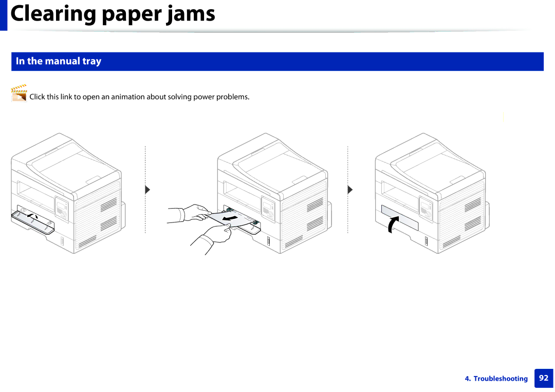 Samsung SLM2875FDXAA manual Manual tray 