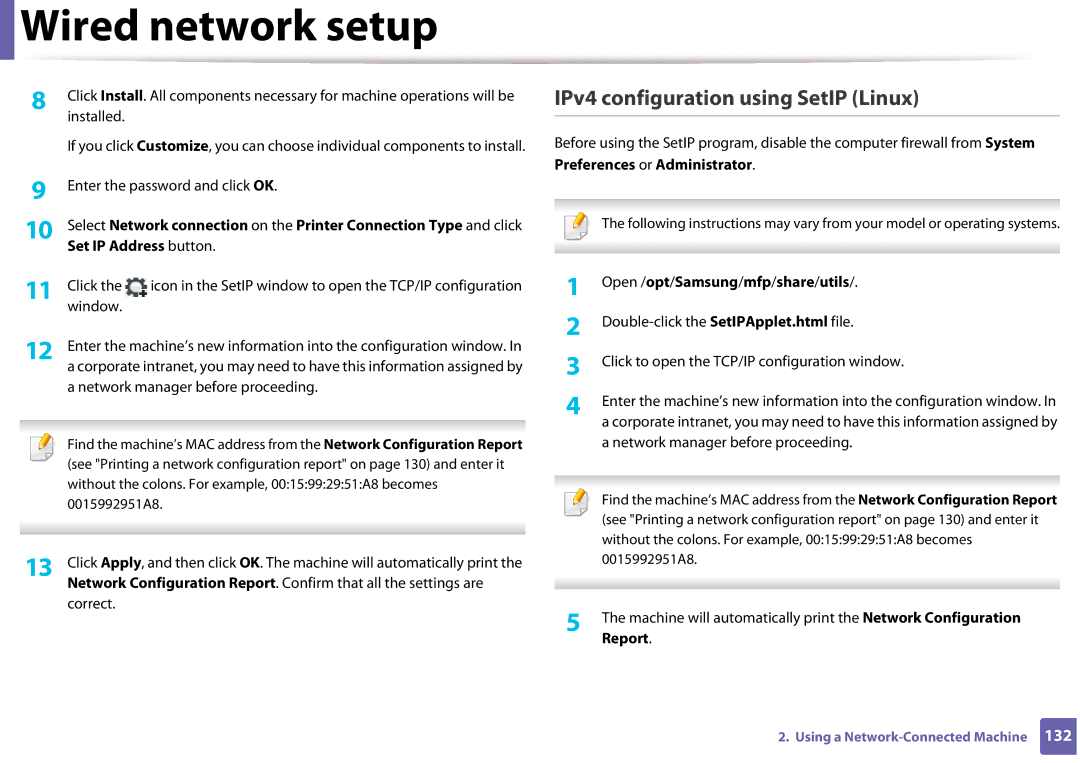 Samsung SLM3820DWXAA, SLM3320NDXAA manual Set IP Address button, Open /opt /Samsung /mfp /share /utils, Report 