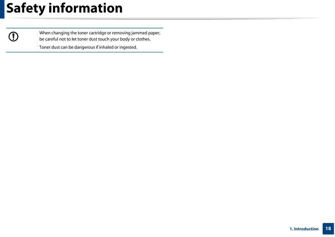 Samsung SLM3820DWXAA, SLM3320NDXAA manual Safety information 