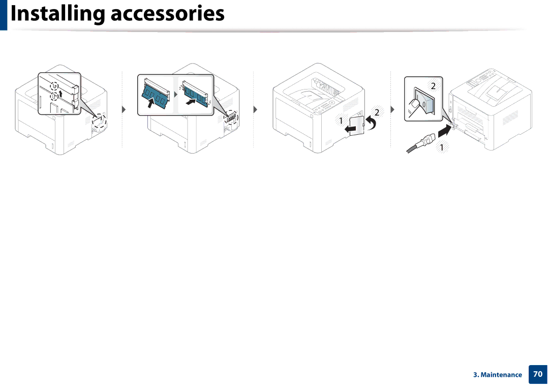 Samsung SLM3820DWXAA, SLM3320NDXAA manual Installing accessories 