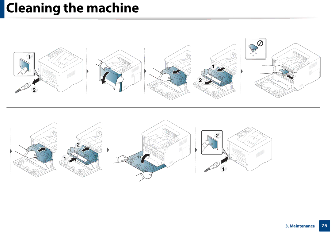 Samsung SLM3820DWXAA, SLM3320NDXAA manual Cleaning the machine 