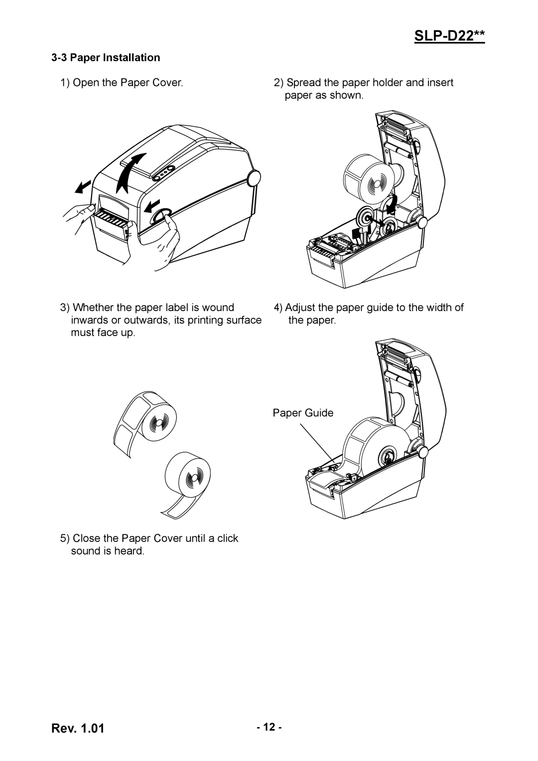 Samsung SLP-D220E, SLPD220, SLP-D223E user manual Paper Installation 