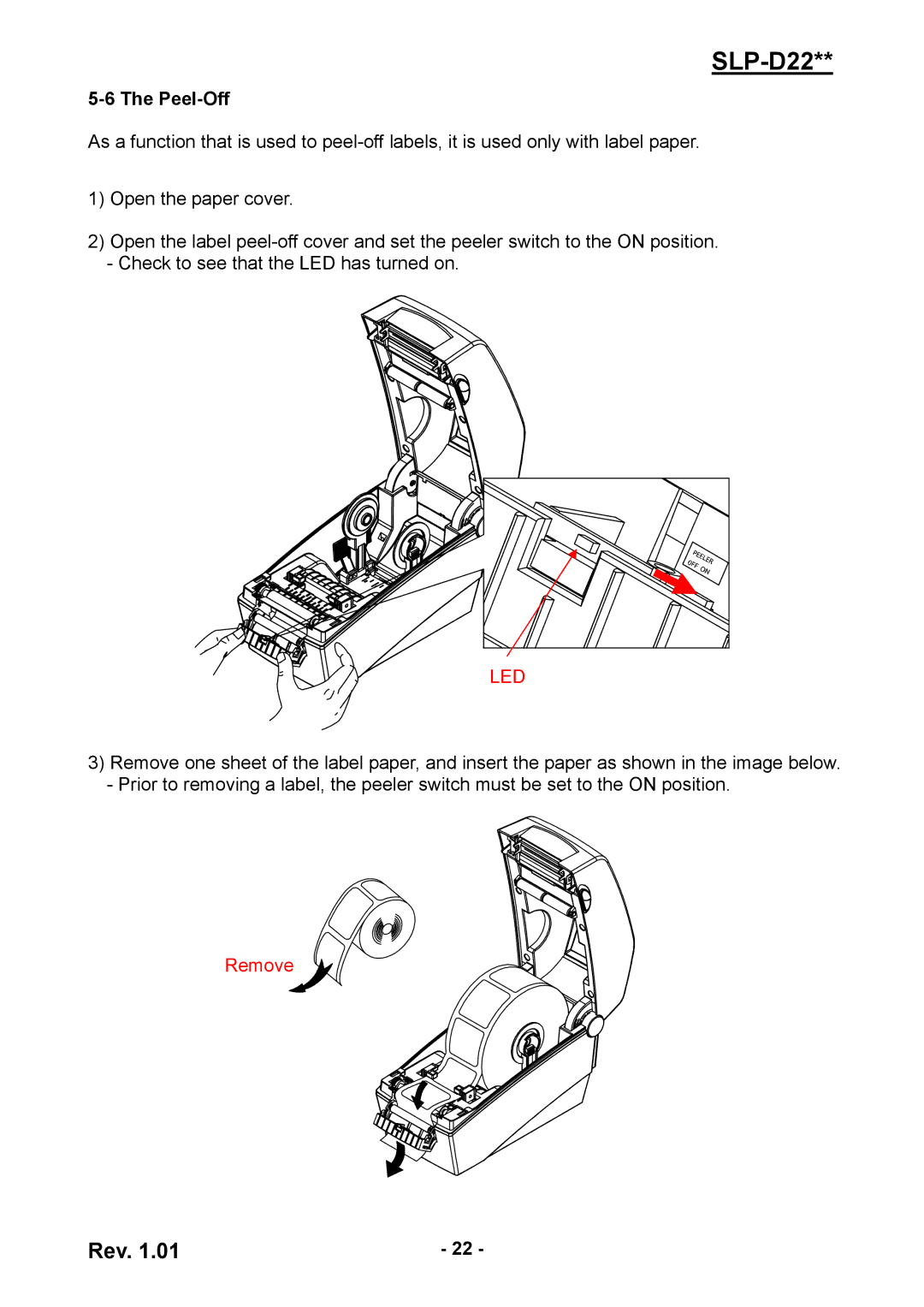 Samsung SLP-D220E, SLPD220, SLP-D223E user manual Peel-Off 