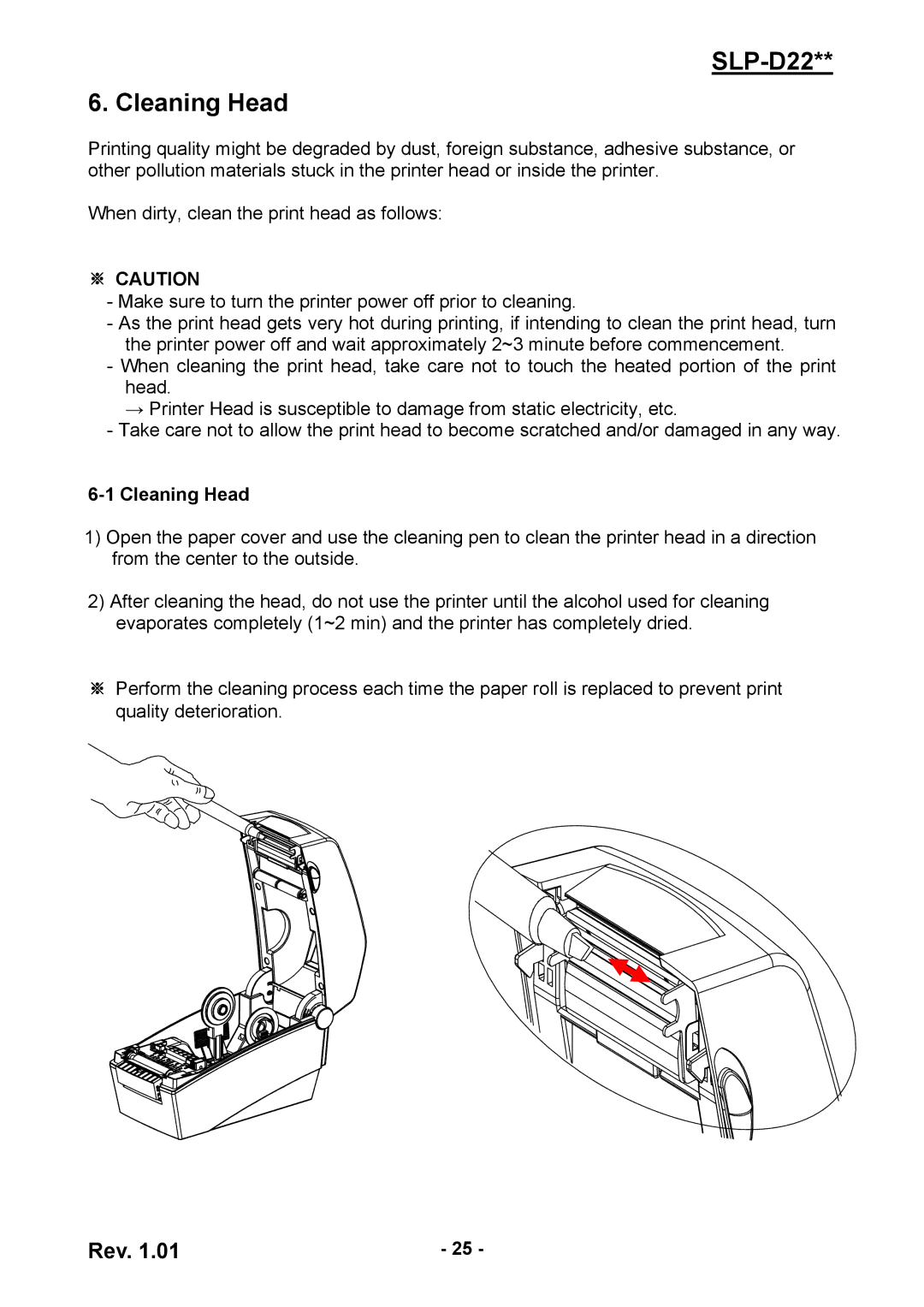 Samsung SLPD220, SLP-D220E, SLP-D223E user manual SLP-D22 Cleaning Head 