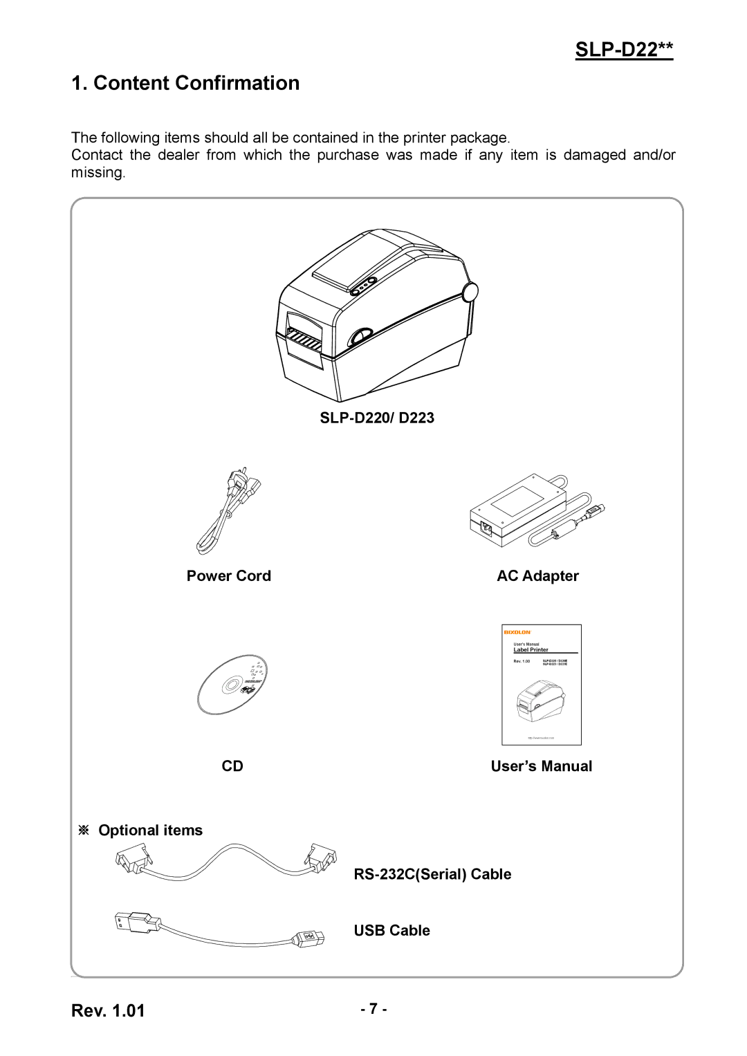 Samsung SLP-D220E, SLPD220, SLP-D223E user manual SLP-D22 Content Confirmation 