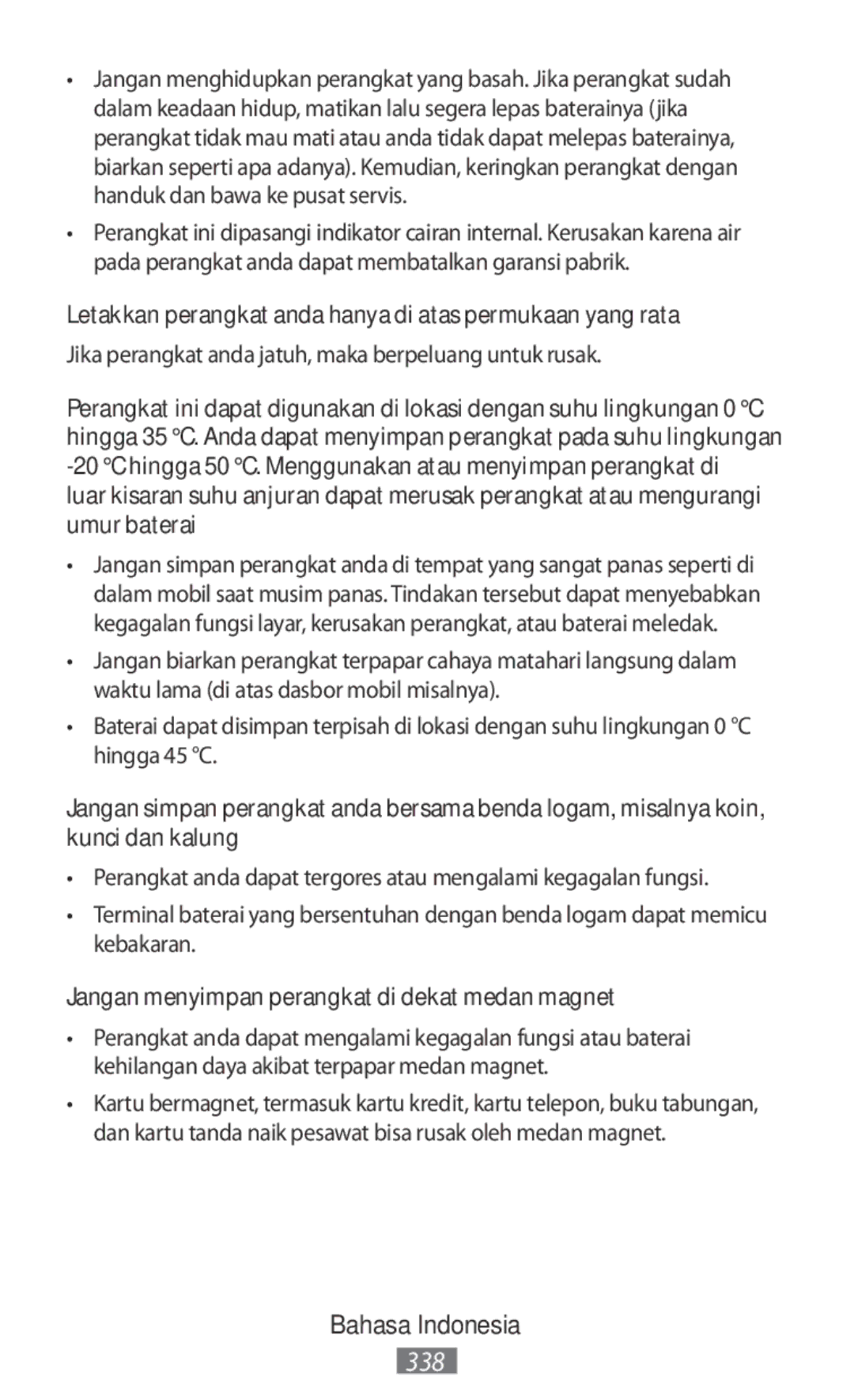 Samsung SM-A300FZKUSEB, SM-A300FZDDSEE, SM-A300FZDUMEO manual Letakkan perangkat anda hanya di atas permukaan yang rata 