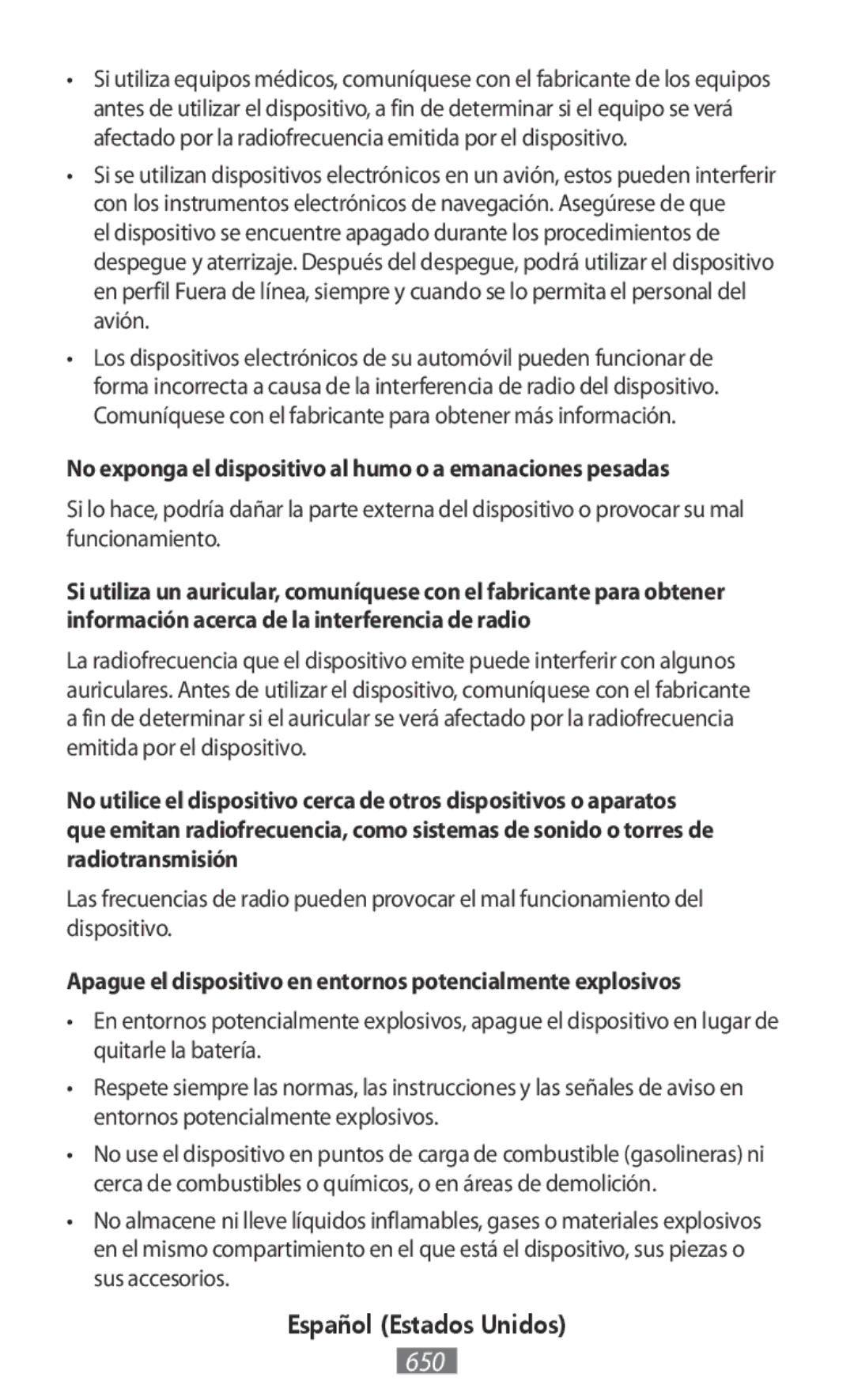 Samsung SM-A300FZKUPHN, SM-A300FZDDSEE, SM-A300FZDUMEO manual No exponga el dispositivo al humo o a emanaciones pesadas 